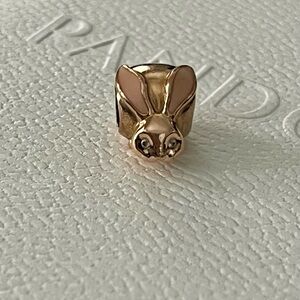 Authentic Pandora rose gold bunny charm